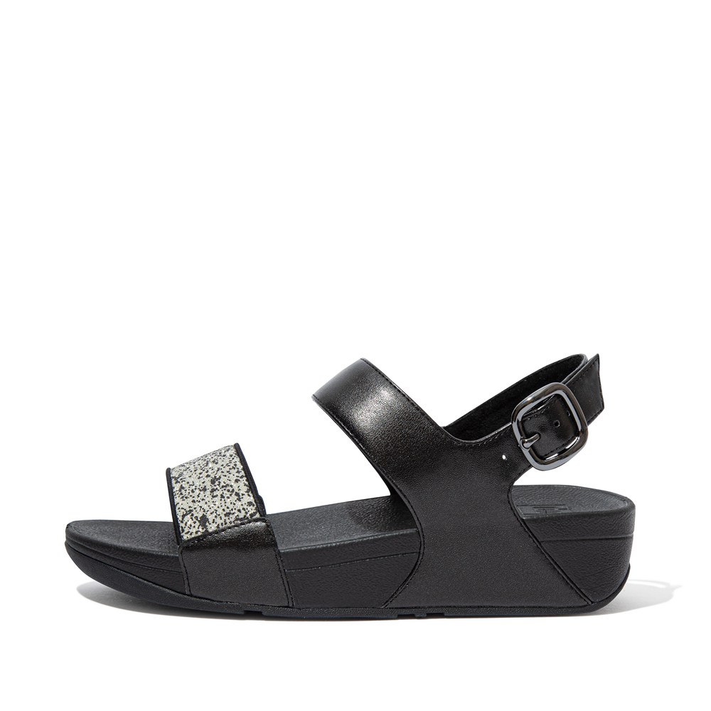 Fitflop Womens Sandals - Lulu Shimmer Back-strap - Black - 512-KHNFUX